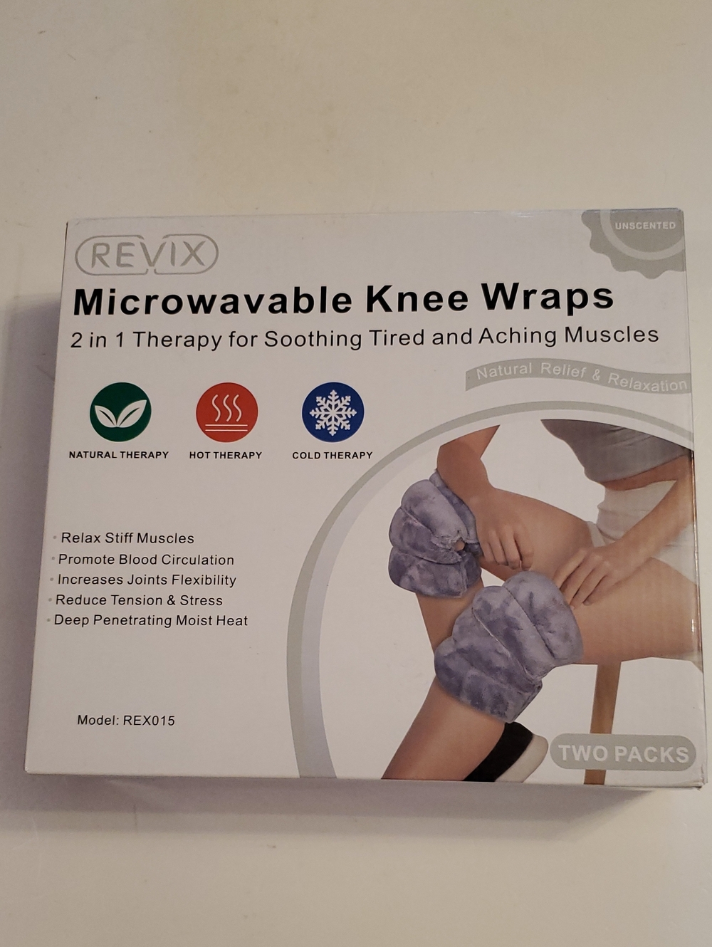 Microwavable Knee Wraps - Gray (2 Pack)